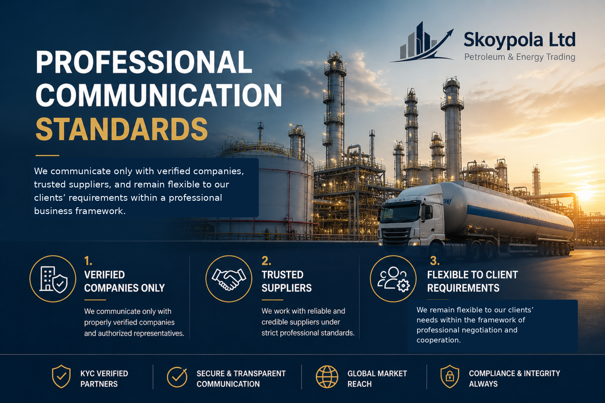 Professional Communication Standards - verified companies, trusted suppliers, flexible to client requirements